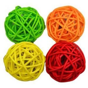 Cat Woven colored rattan balls (2 pack) (4 balls each)